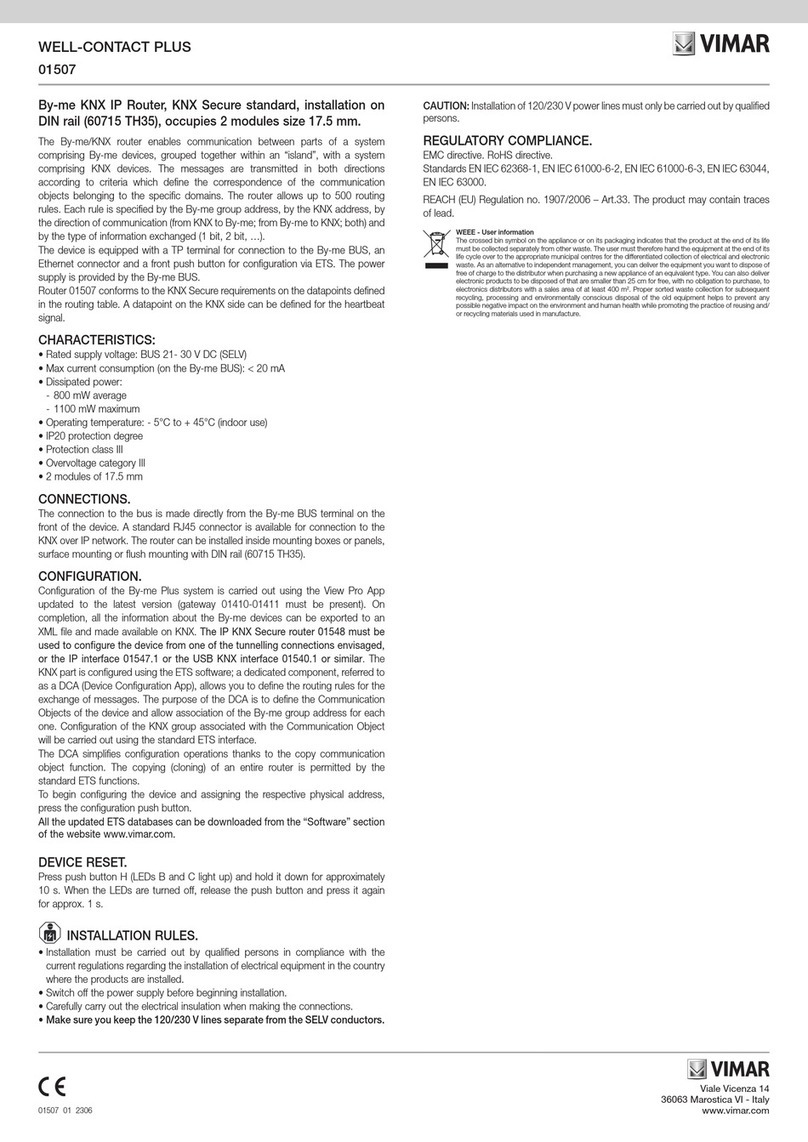 Vimar Well-contact Plus Manuel utilisateur