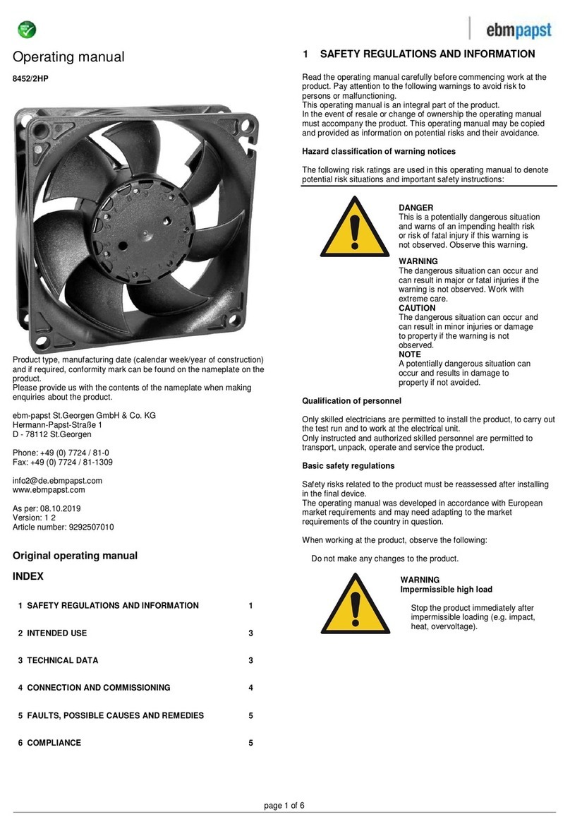 Ebmpapst 8452/2HP Manuel utilisateur
