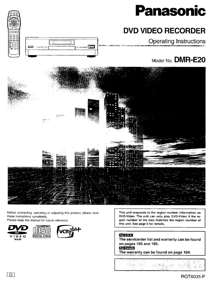 Panasonic DMRE20 - DVD VIDEO RECORDER Manuel utilisateur