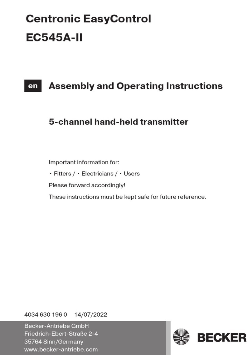 Becker Centronic EasyControl EC545A-II Manuel utilisateur