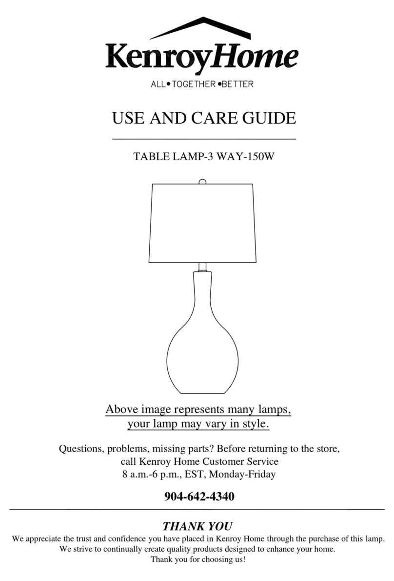 Kenroy Home TABLE LAMP-3 WAY-150W Manuel utilisateur