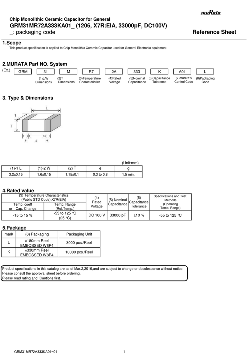 Murata GRM31MR72A333KA01 Series Manuel utilisateur Murata GRM31MR72A333KA01 Series Manuel utilisateur
