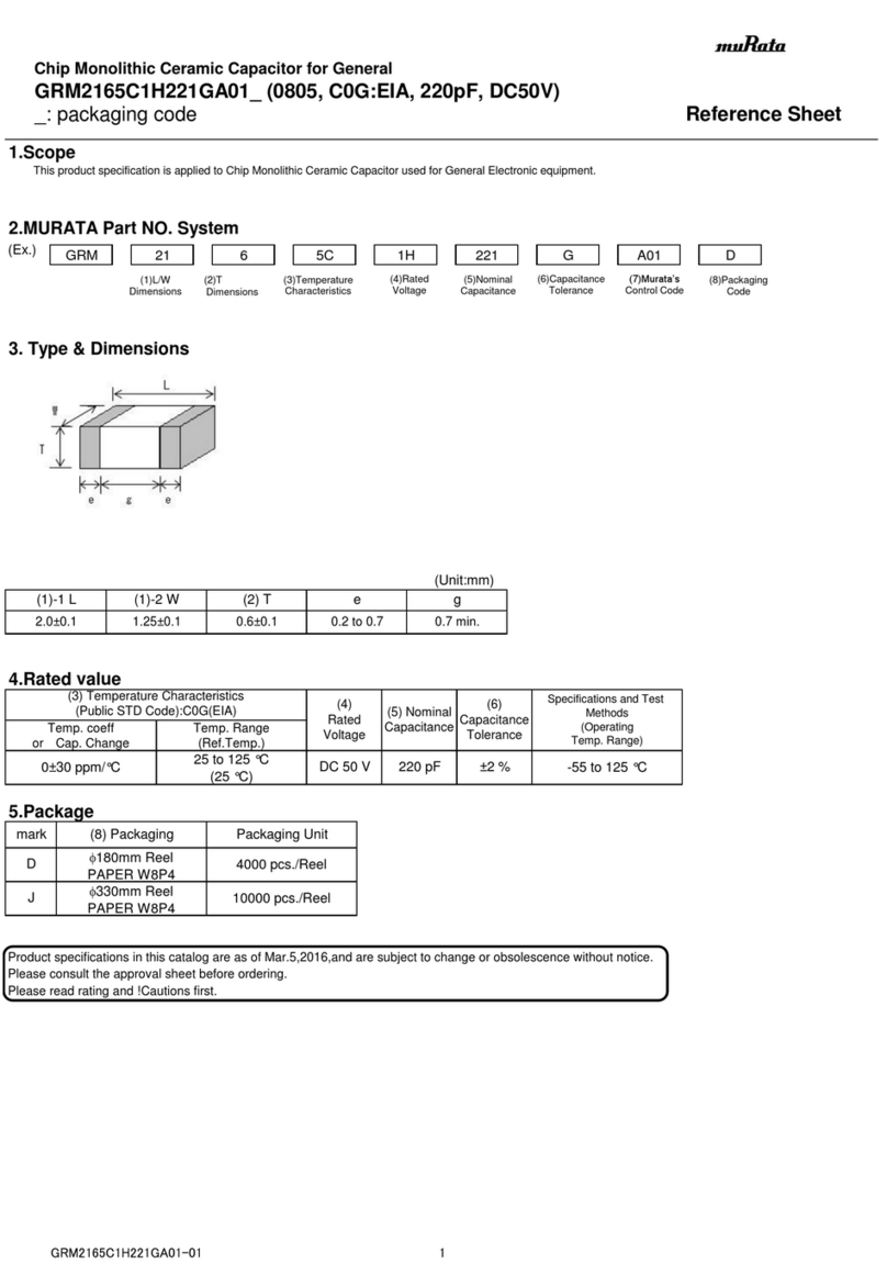 Murata GRM2165C1H221GA01D Manuel utilisateur