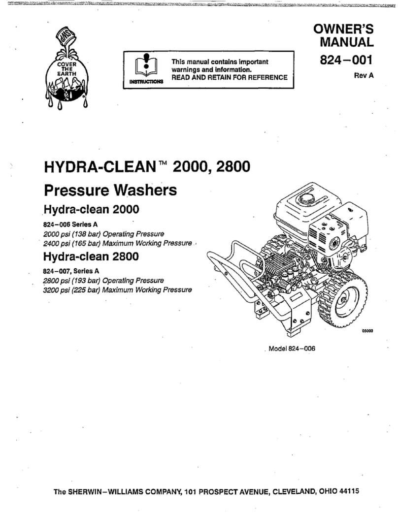 Sherwin-Williams HYDRA-CLEAN 2000 Manuel utilisateur