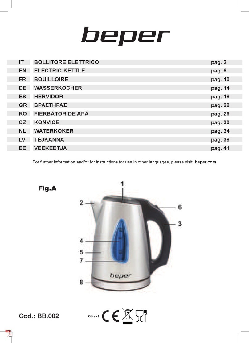 Beper BB.002 Manuel d'utilisation et d'entretien