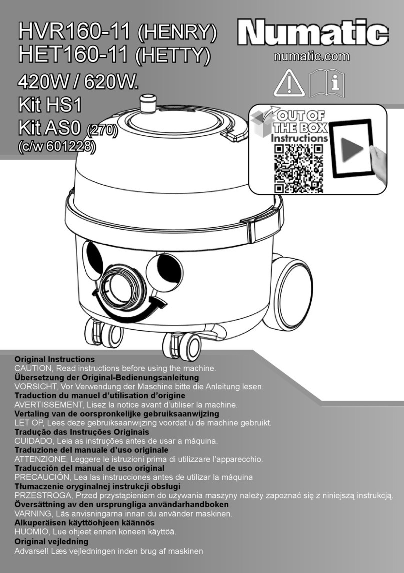 Numatic 270 Manuel utilisateur