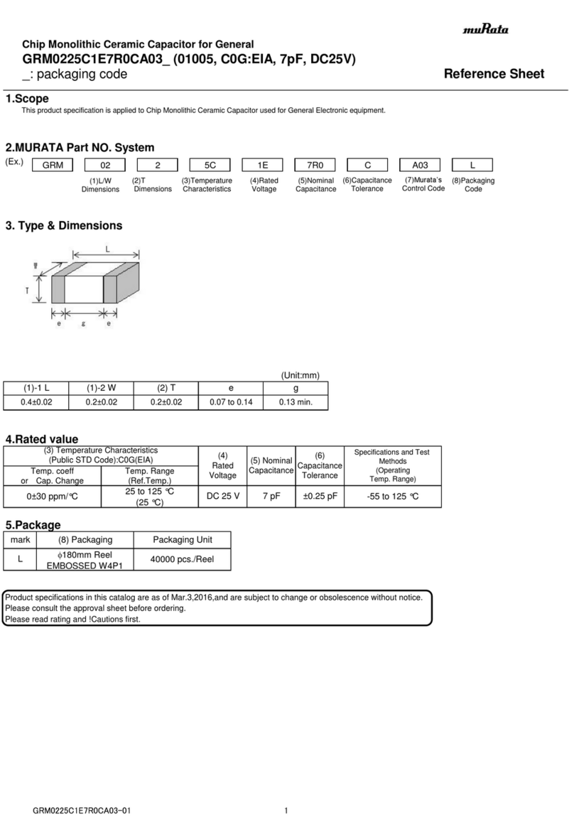 Murata GRM0225C1E7R0CA03 Series Manuel utilisateur Murata GRM0225C1E7R0CA03 Series Manuel utilisateur