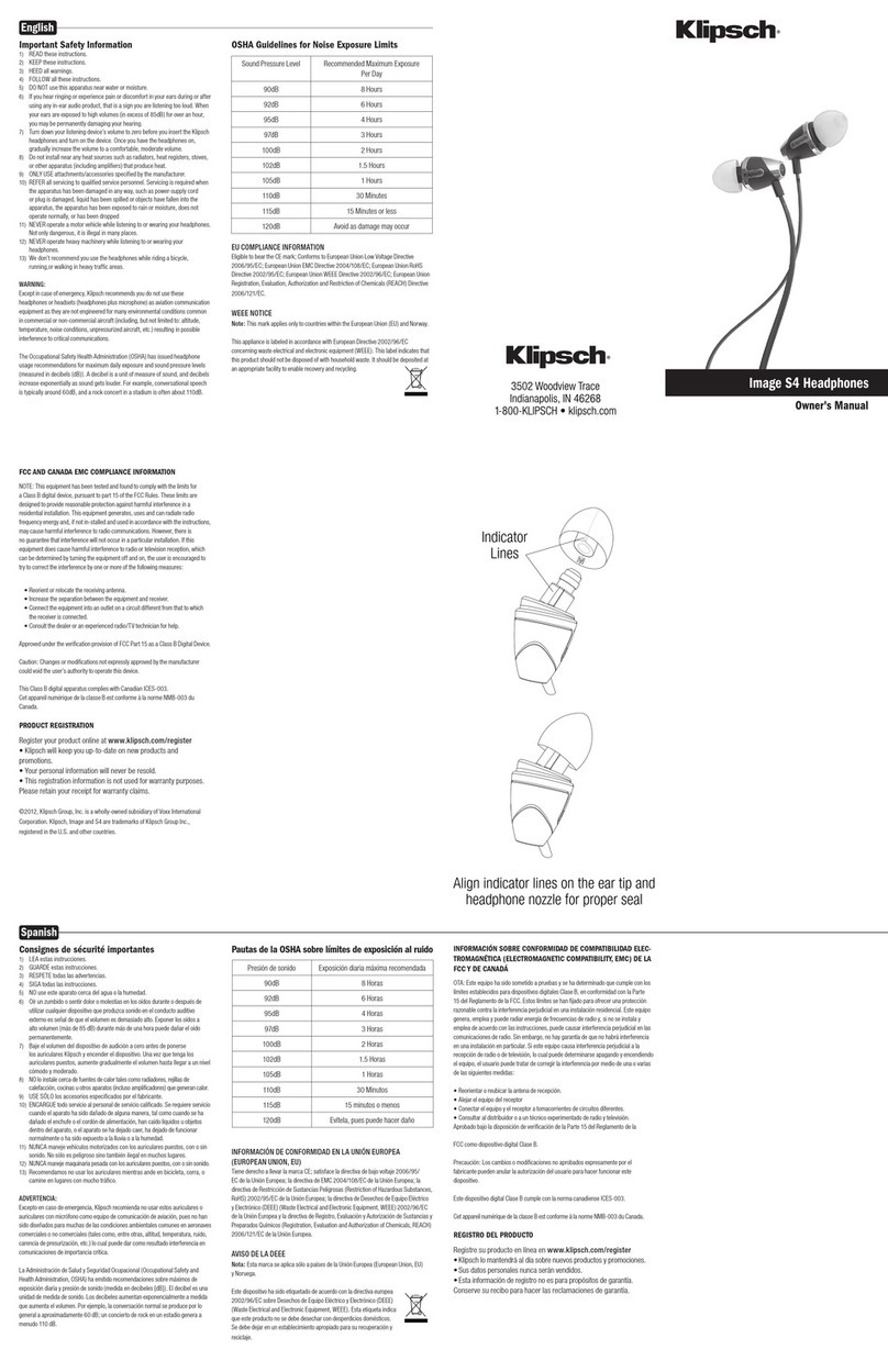 Klipsch Image S4 Manuel utilisateur