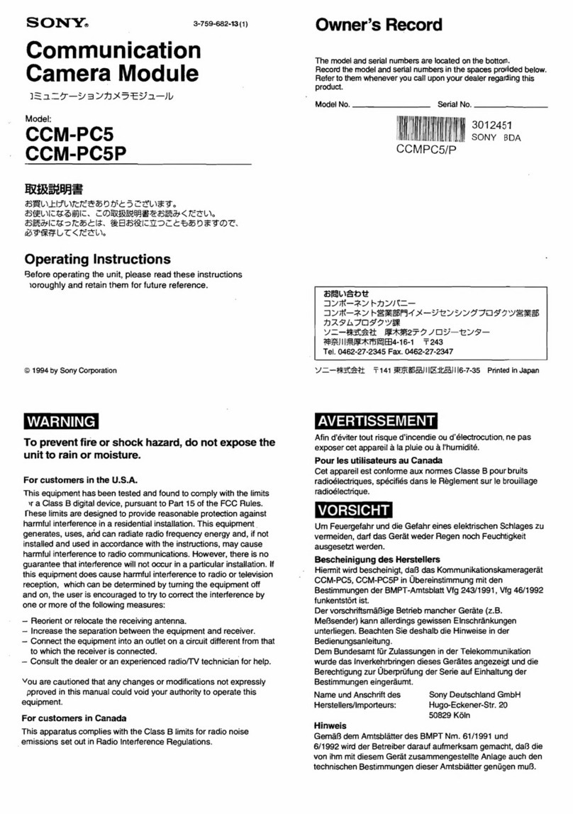 Sony CCM-PC5 Manuel utilisateur