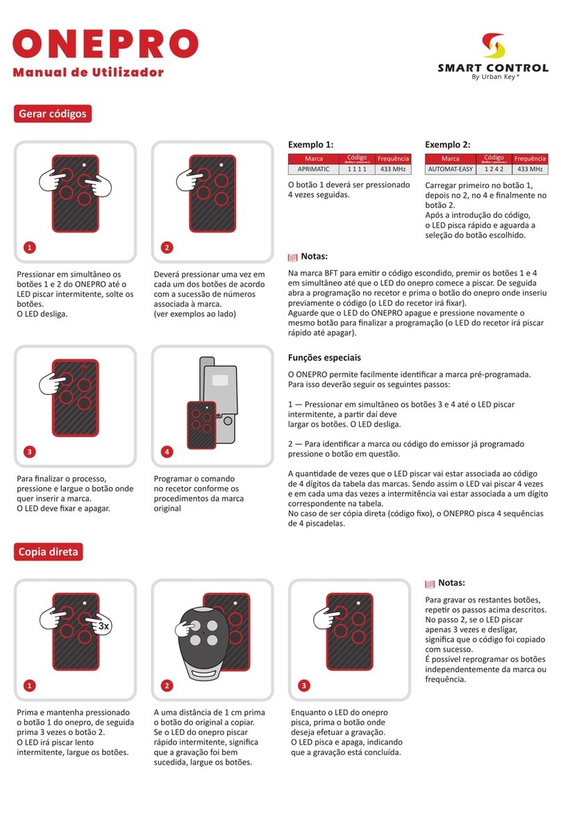 Urban Key SMART CONTROL ONEPRO Manuel utilisateur