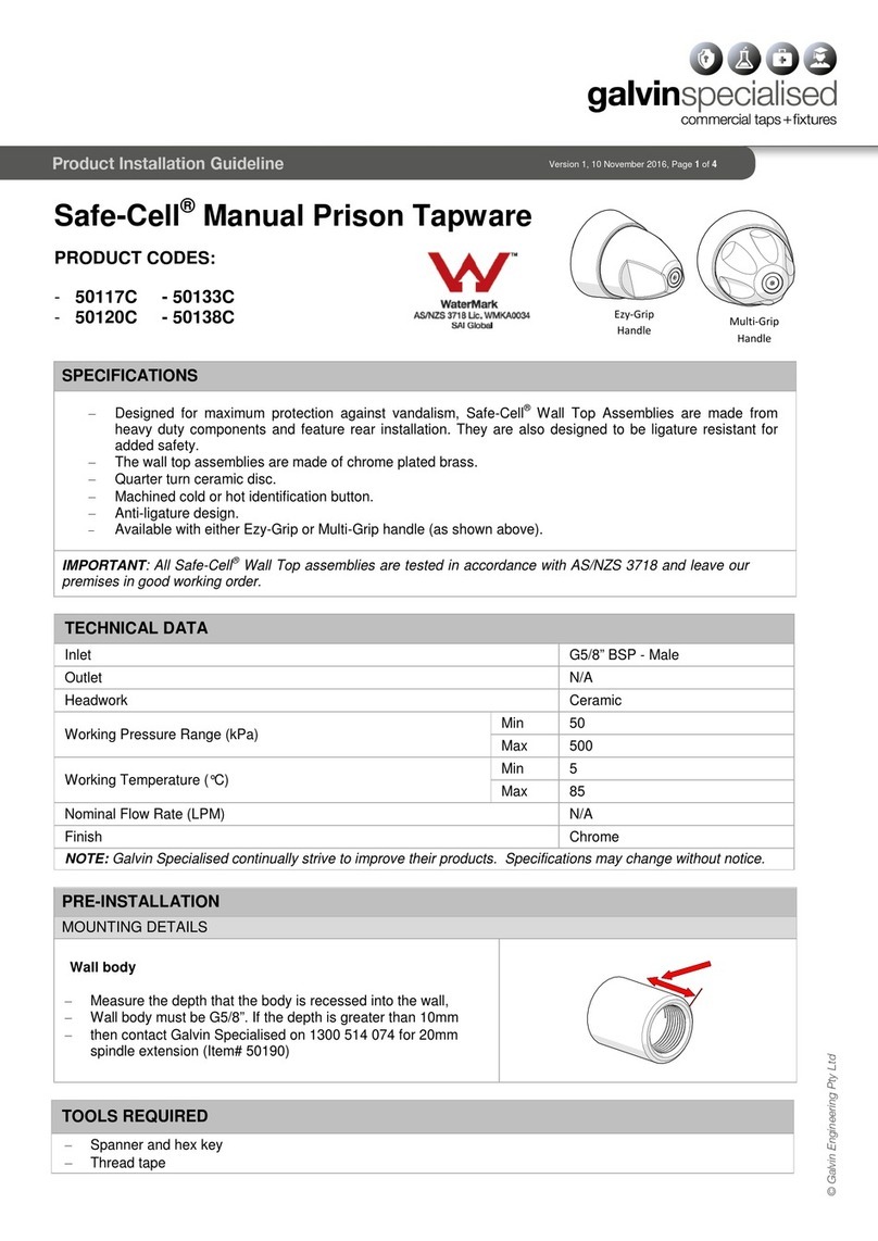 Galvin Specialised Safe-Cell 50117C Feuille d'instructions