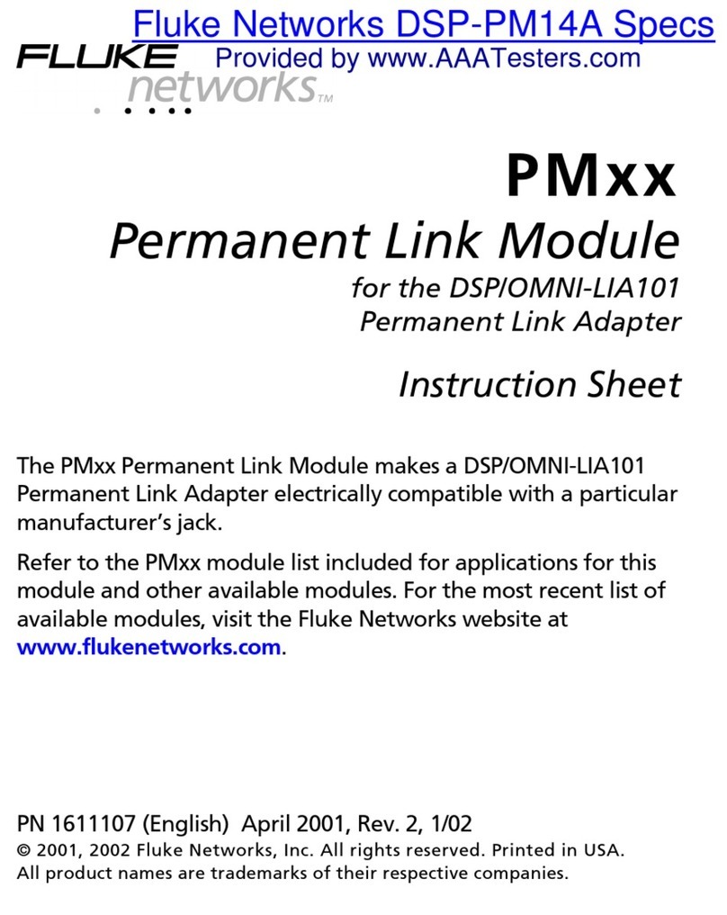 Fluke DSP-PM14A Manuel utilisateur Fluke DSP-PM14A Manuel utilisateur