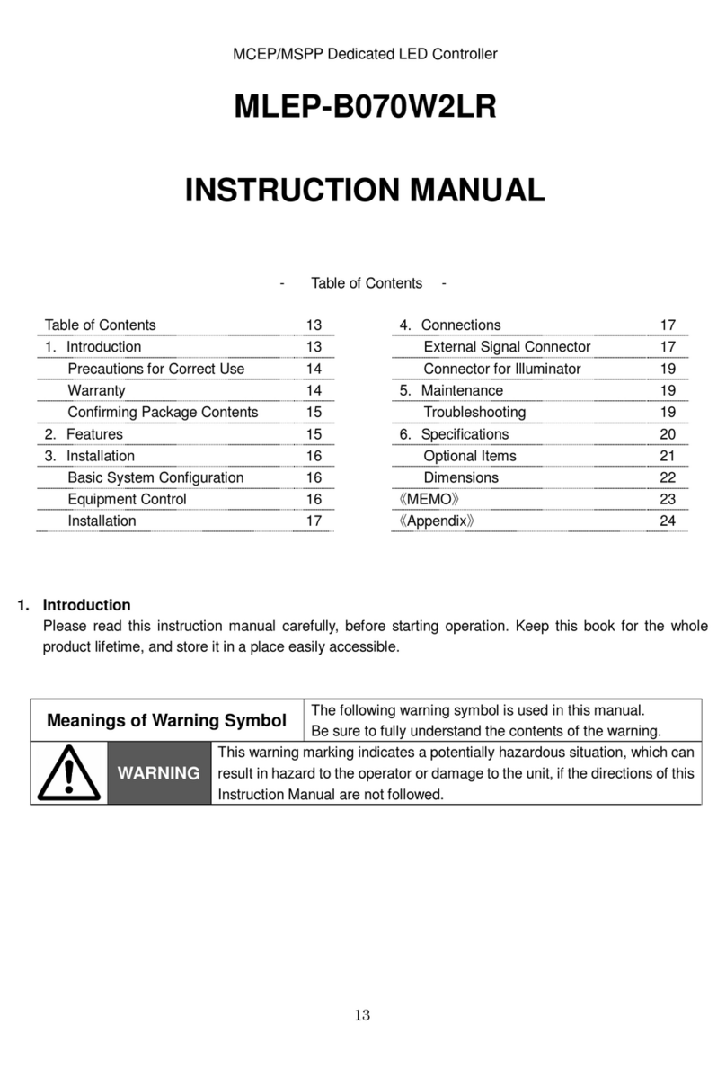 MORITEX MLEP-B070W2LR Manuel utilisateur