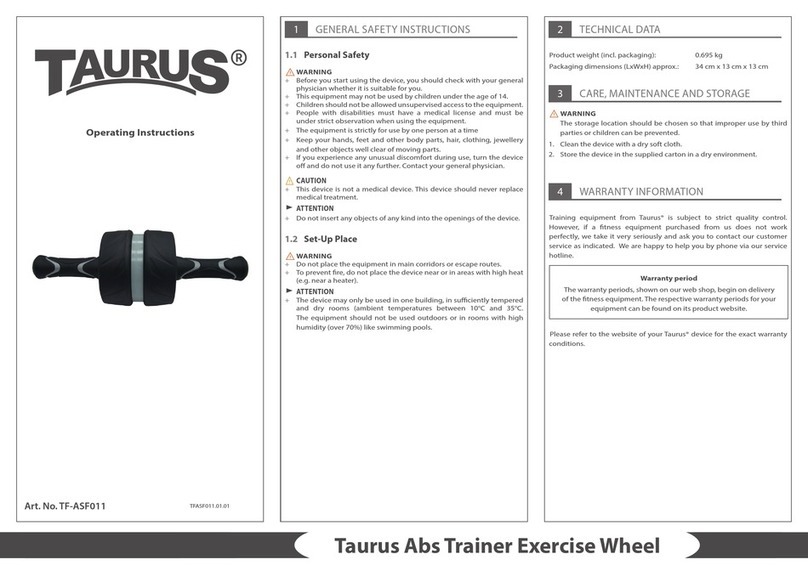 Taurus Abs Trainer Exercise Wheel Manuel utilisateur