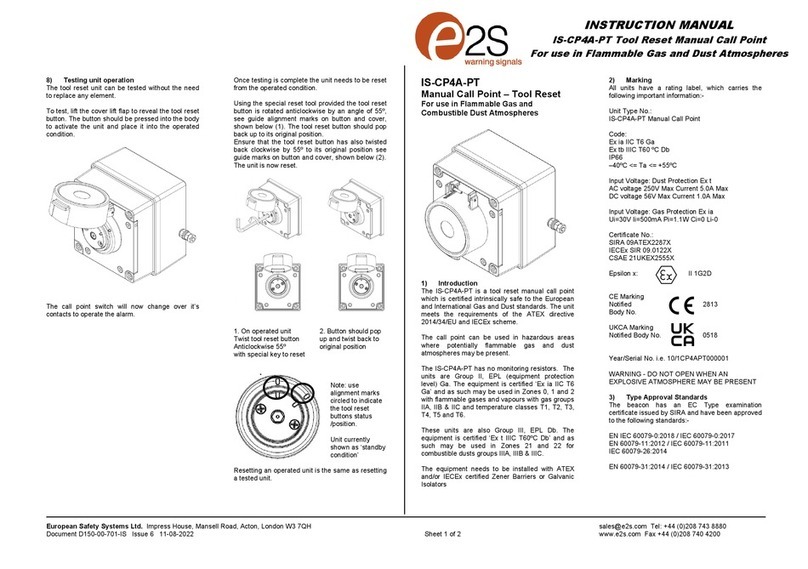 E2S IS-CP4A-PT Manuel utilisateur