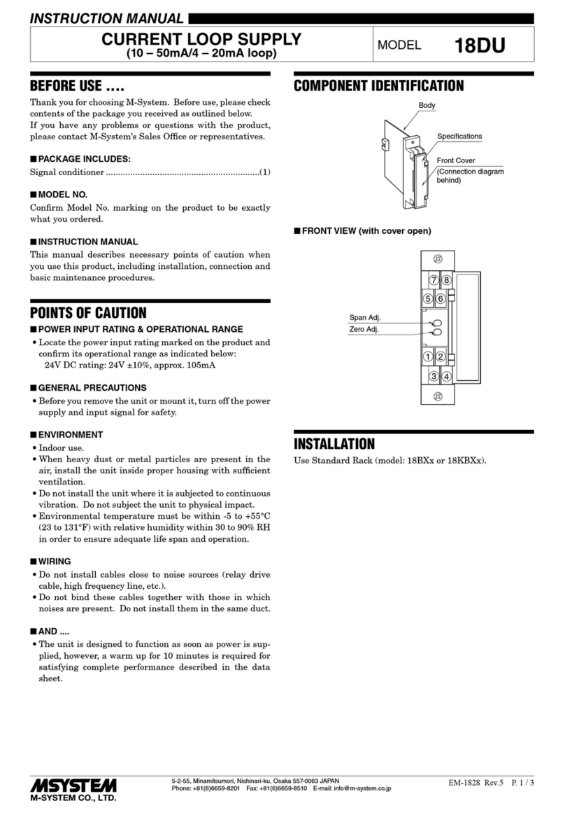 M-system 18DU Manuel utilisateur