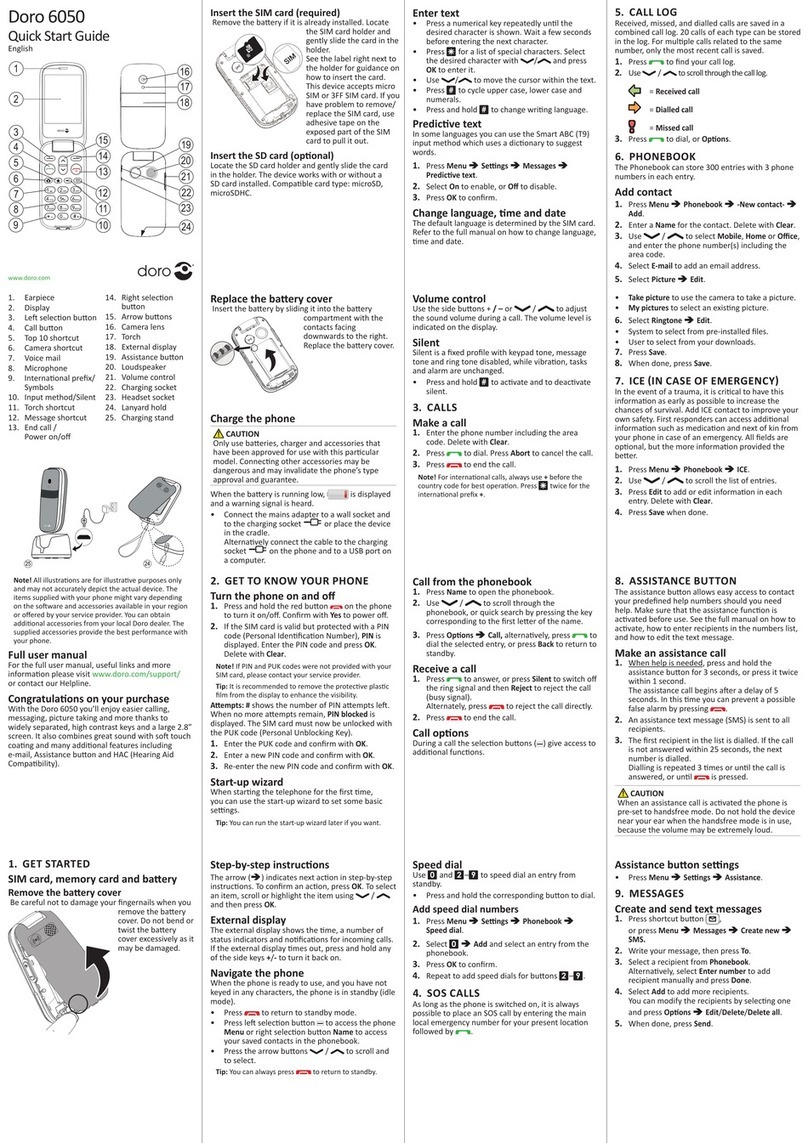 Doro 6050 Manuel utilisateur