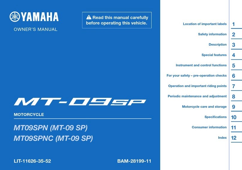 Yamaha MT09SPN Manuel utilisateur Yamaha MT09SPN Manuel utilisateur