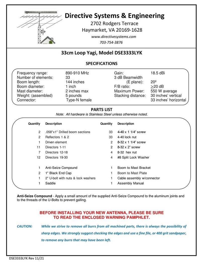 Directive Systems & Engineering DSE3333LYK Manuel utilisateur Directive Systems & Engineering DSE3333LYK Manuel utilisateur