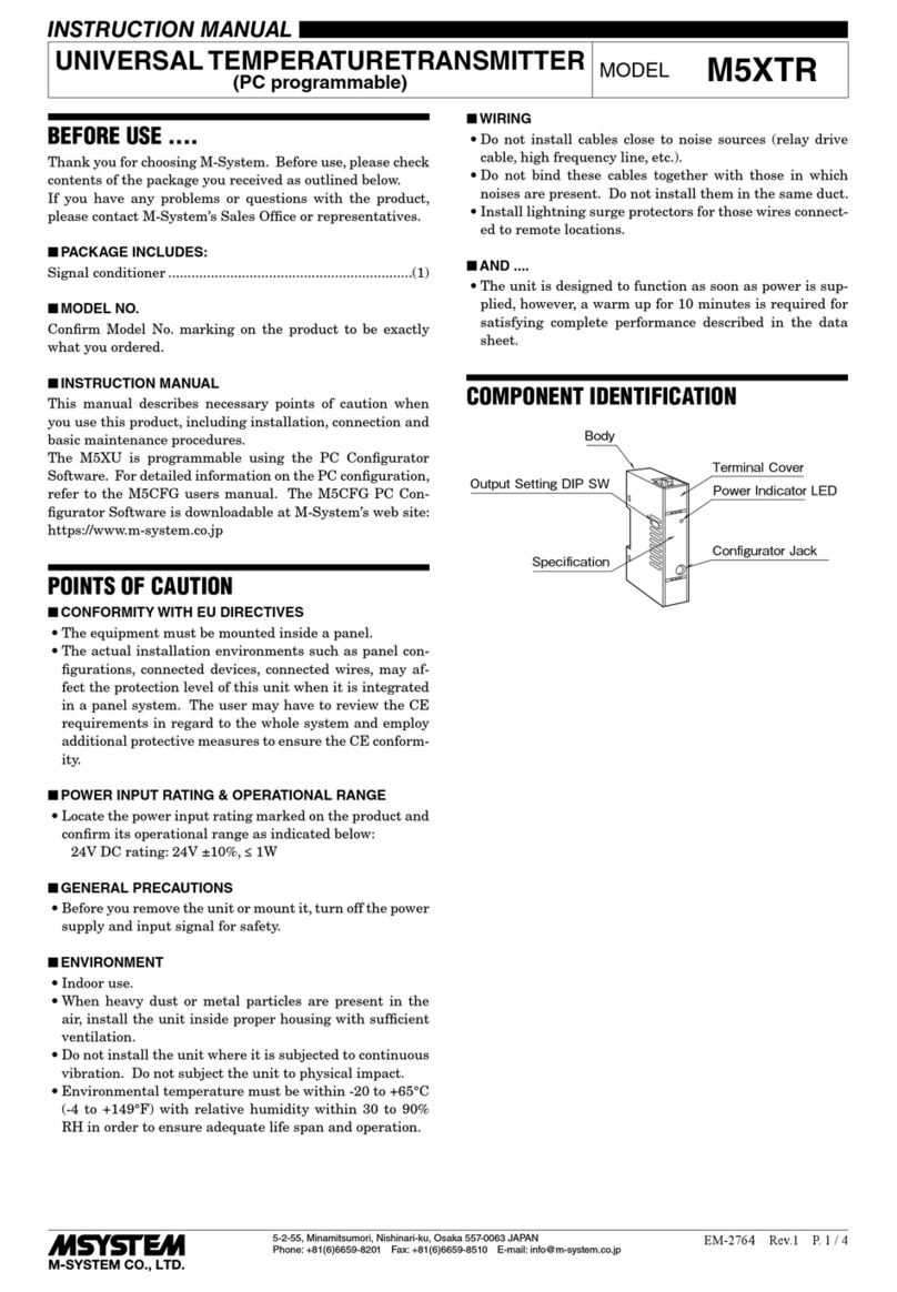 M-system M5XTR Manuel utilisateur