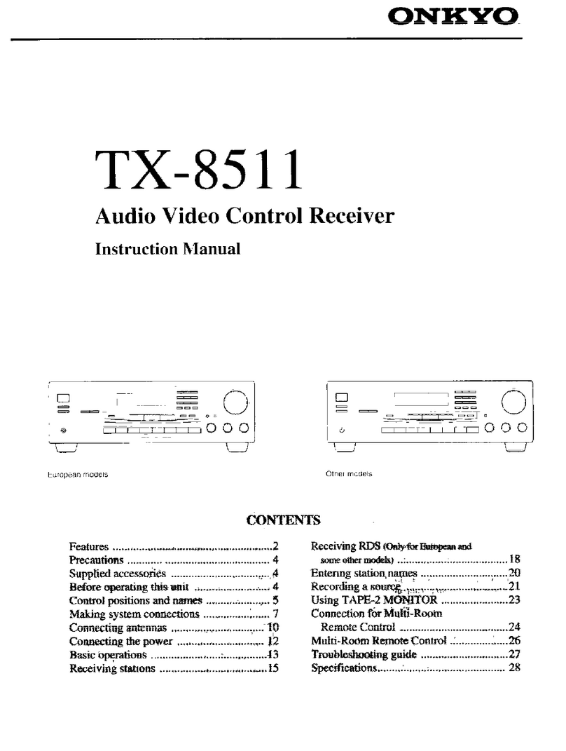 Onkyo TX-8511 Manuel utilisateur Onkyo TX-8511 Manuel utilisateur