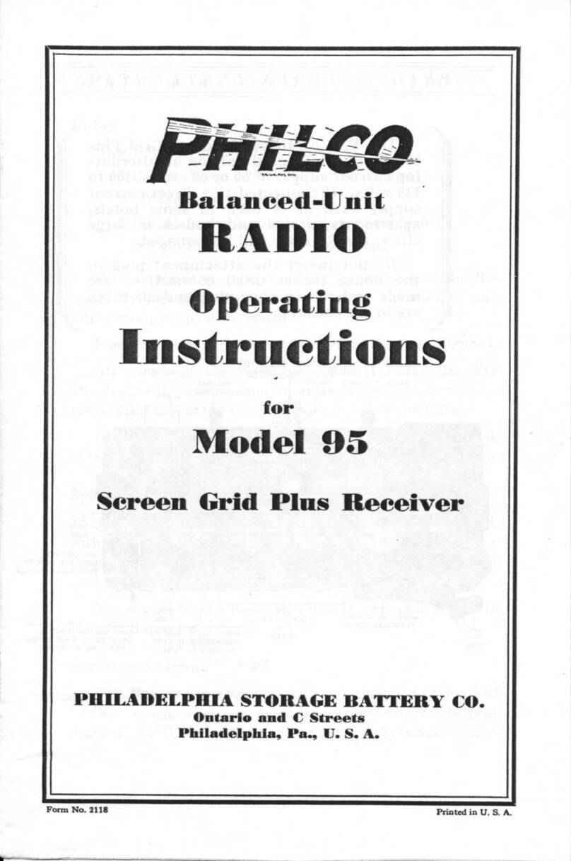 Philco 95 Manuel utilisateur