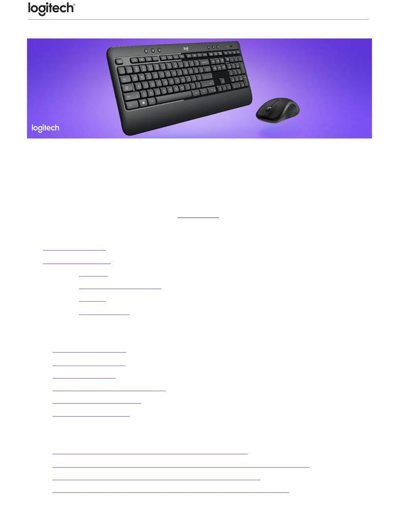 Logitech MK540 Dimensions