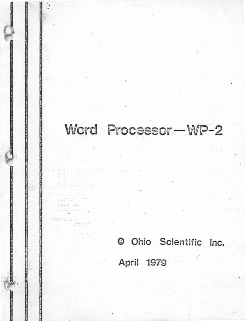 Ohio Scientific WP-2 Manuel utilisateur