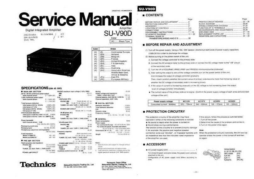Technics SU-V90D Manuel utilisateur