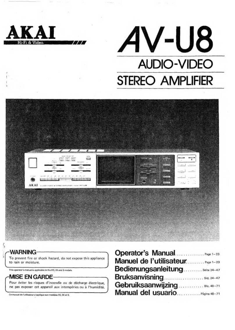 Akai AV-U8 Manuel utilisateur