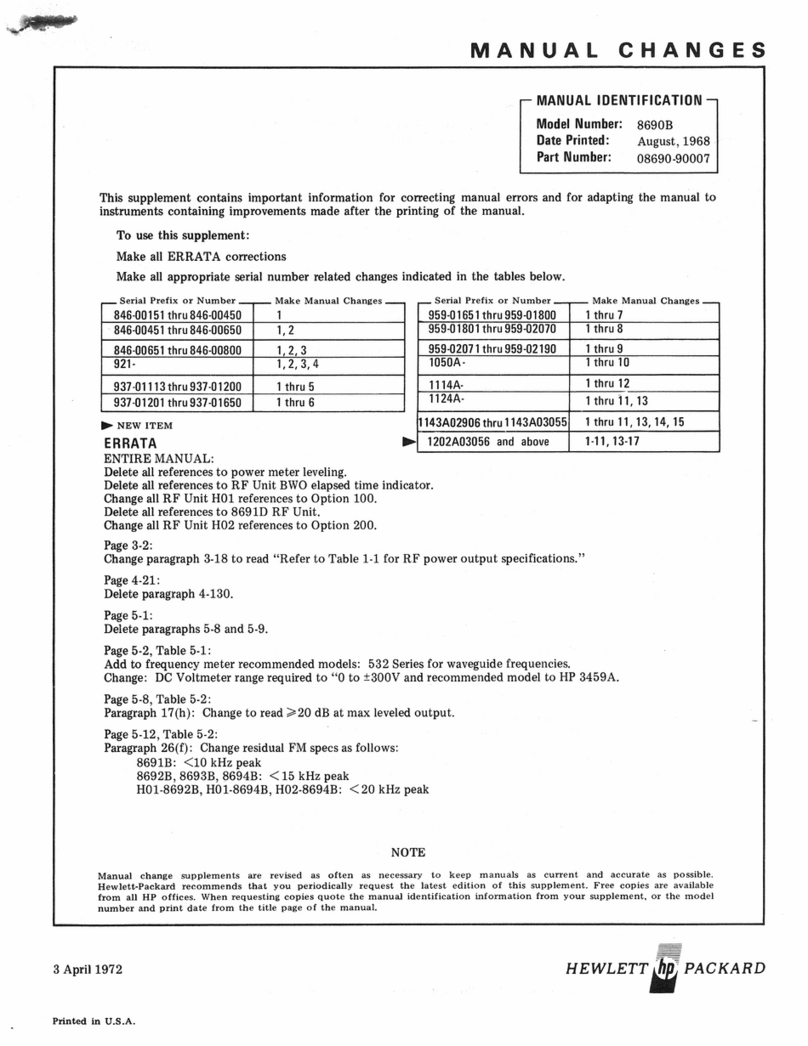 HP 8690B Manuel utilisateur HP 8690B Manuel utilisateur