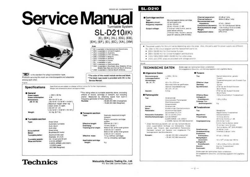 Technics SLD210 Manuel utilisateur