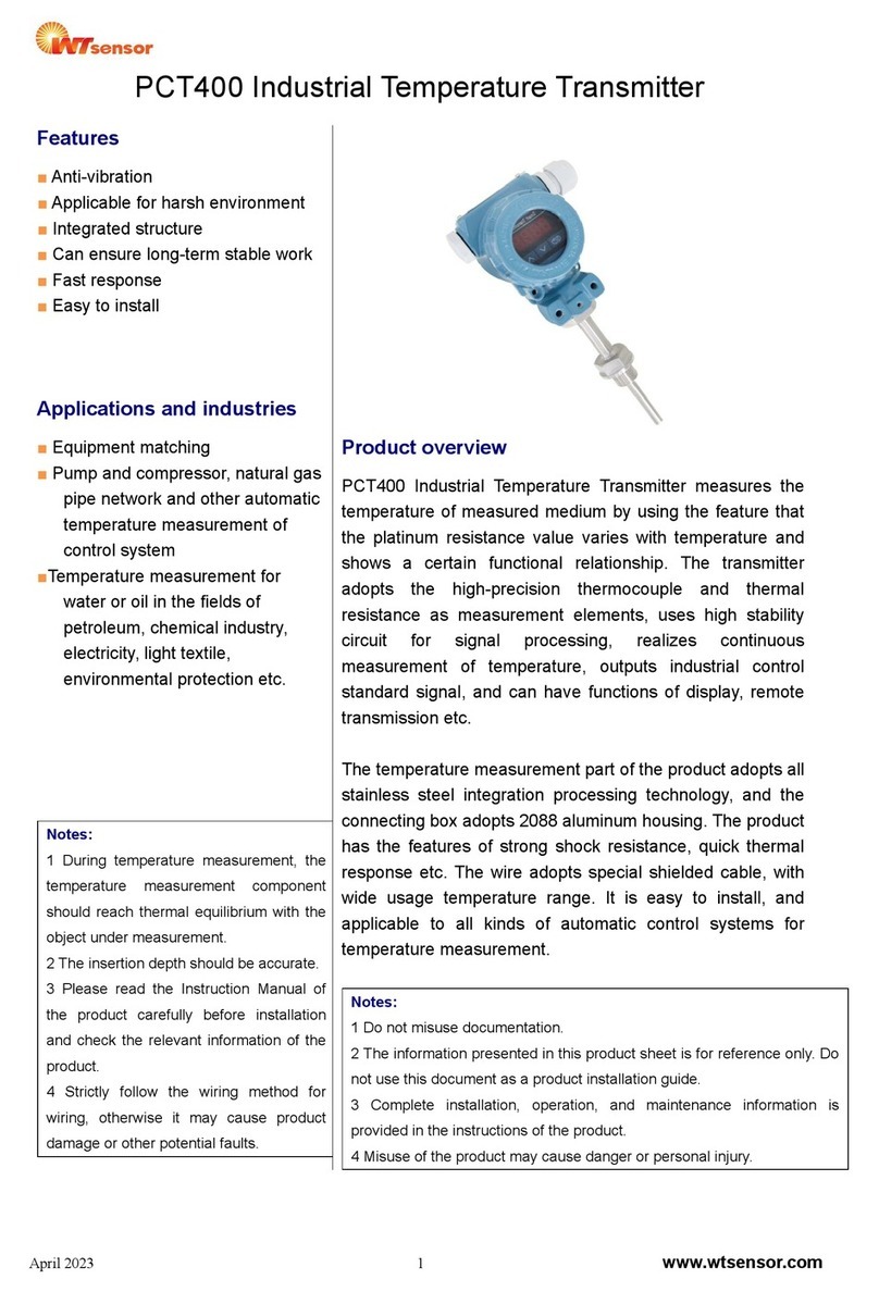 WT sensor PCT400 Manuel utilisateur WT sensor PCT400 Manuel utilisateur