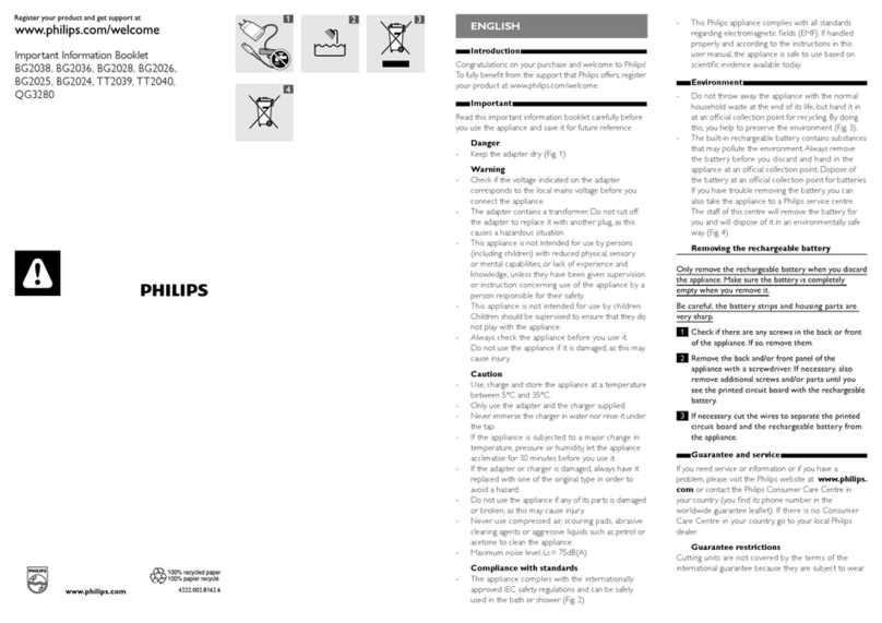 Philips BG2038 Manuel d'utilisation Philips BG2038 Manuel d'utilisation