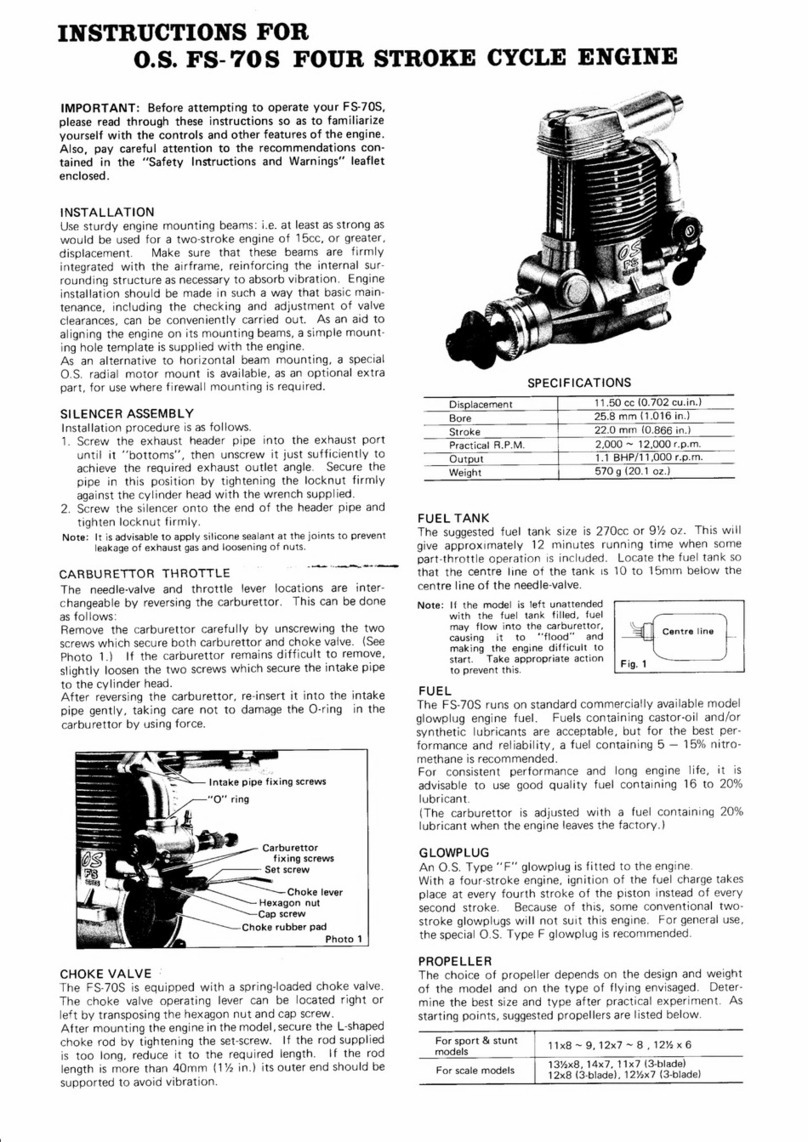 O.S. engine FS-70S Manuel utilisateur