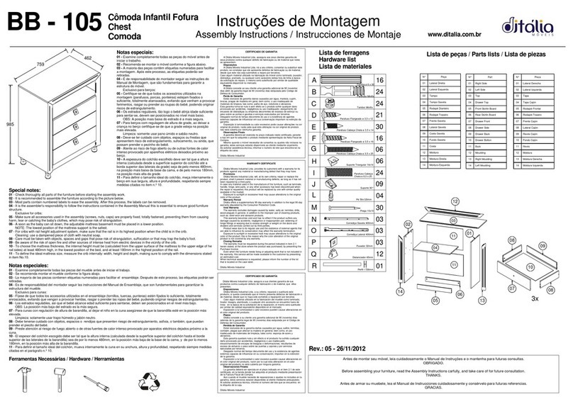 Ditalia Móveis BB-105 Manuel utilisateur