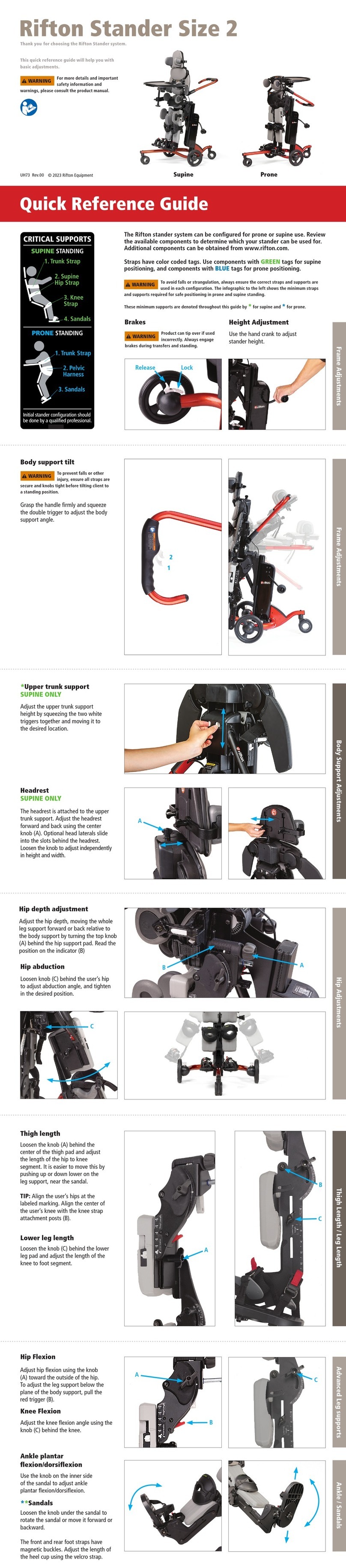 Rifton Stander Size 2 Manuel utilisateur Rifton Stander Size 2 Manuel utilisateur