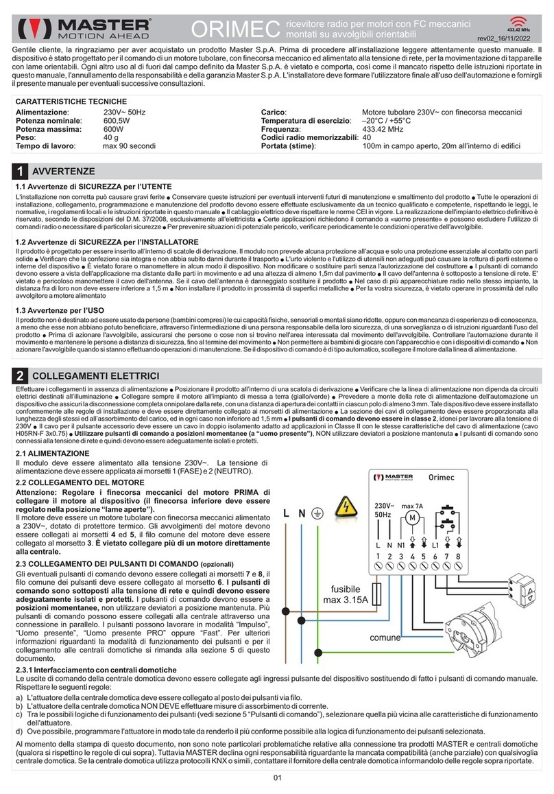 Master ORIMEC Manuel utilisateur