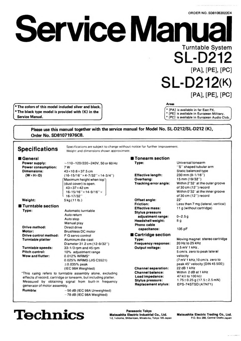 Technics SL-D212 Manuel utilisateur