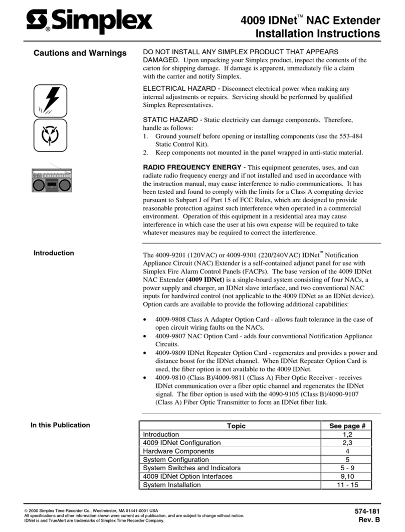 Simplex IDNet 4009 Manuel utilisateur