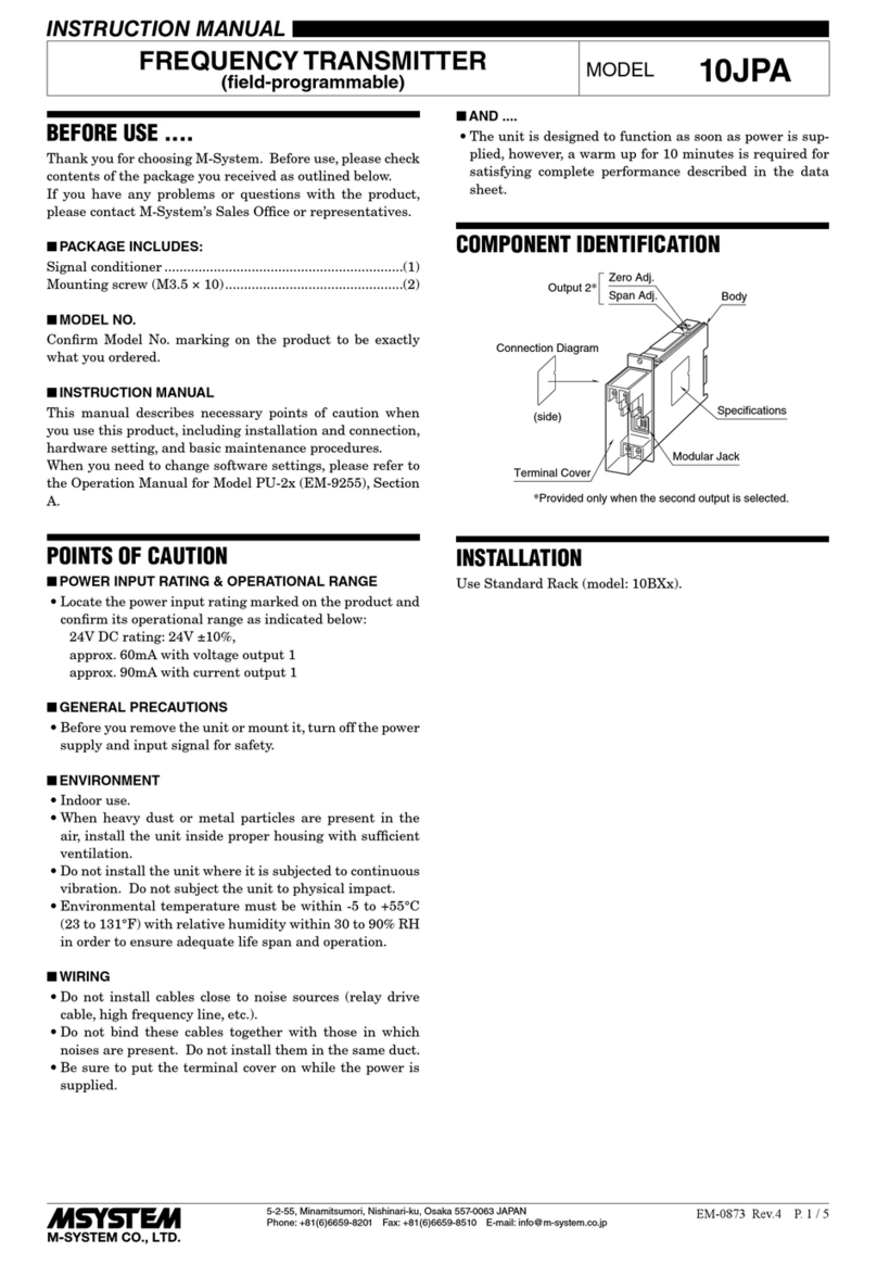 M-system 10JPA Manuel utilisateur