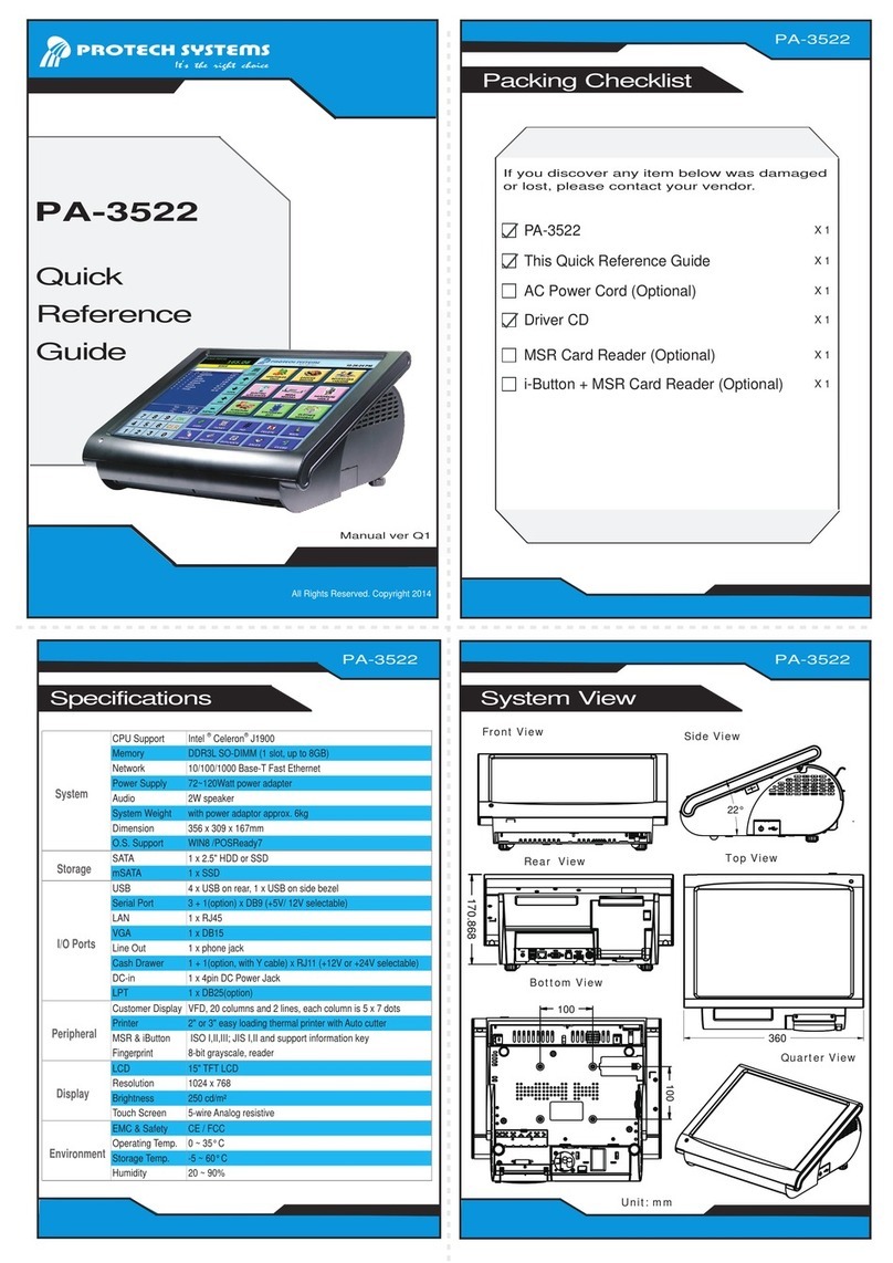 Protech Systems PA-3522 Manuel utilisateur Protech Systems PA-3522 Manuel utilisateur