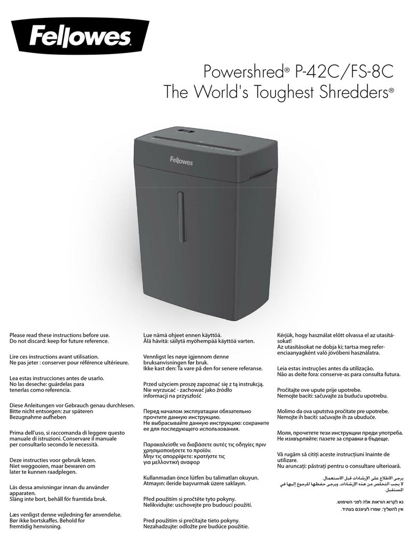 Fellowes Powershred P-42C Manuel utilisateur