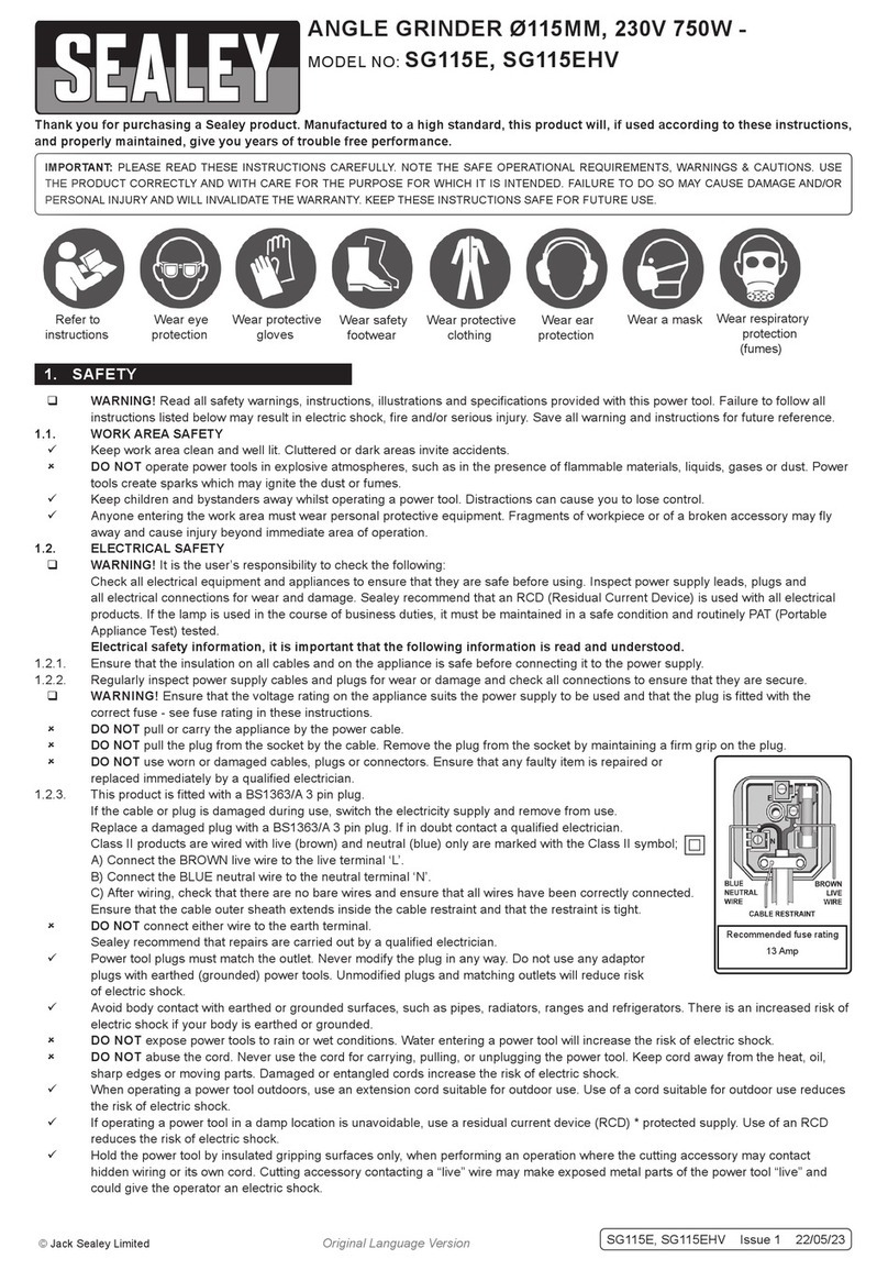 Sealey SG115E Manuel utilisateur