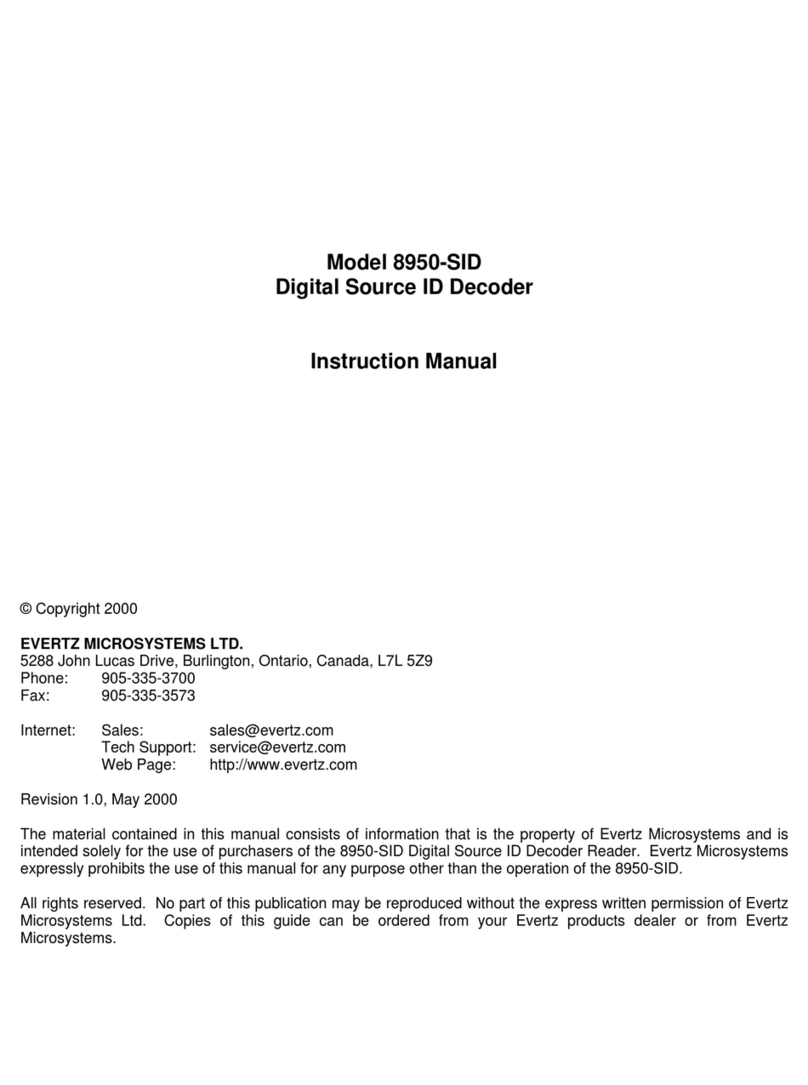 evertz 8950-SID Manuel utilisateur