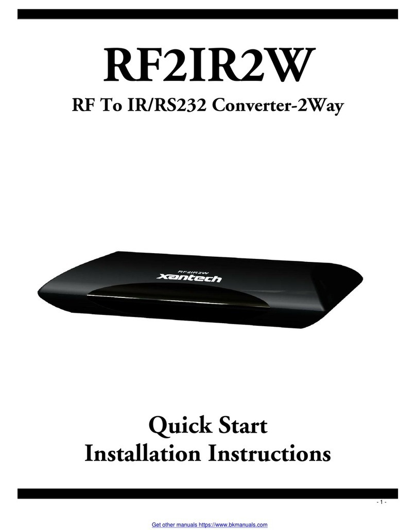 Xantech RF2IR2W Manuel utilisateur