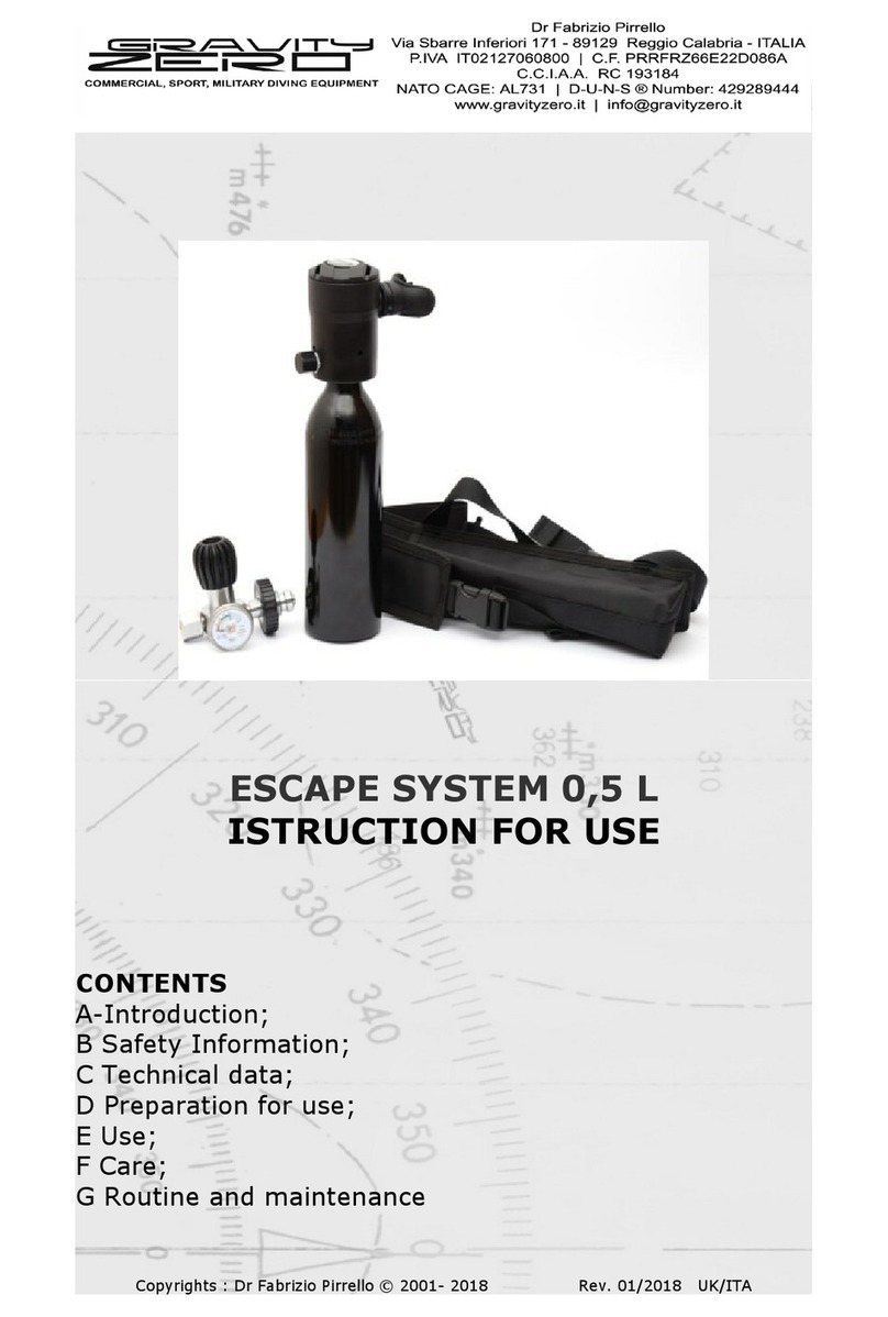 Gravity Zero ESCAPE SYSTEM 0,5 L Manuel utilisateur
