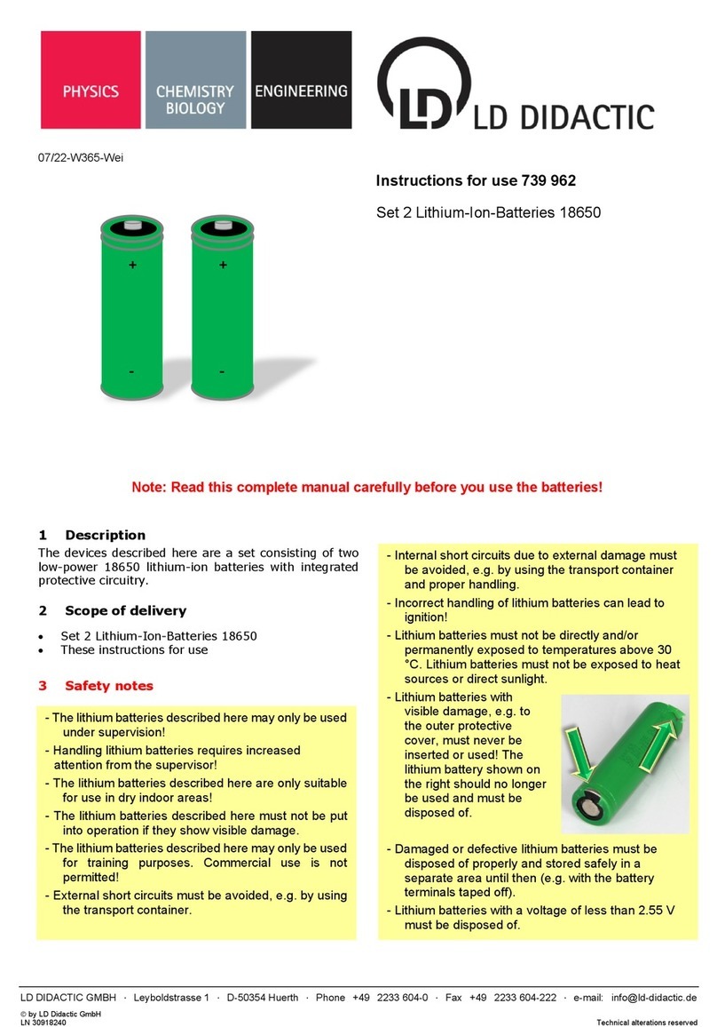 LD Didactic 18650 Manuel utilisateur LD Didactic 18650 Manuel utilisateur