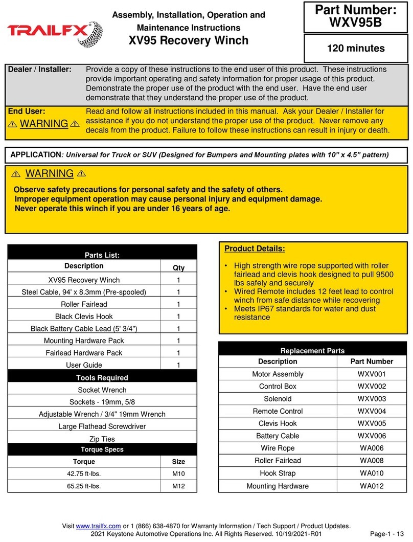TrailFX XV95 Manuel utilisateur