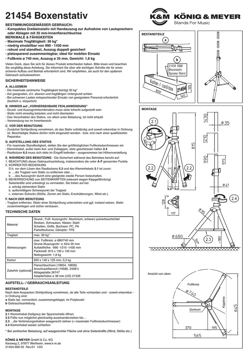 Konig & Meyer 21454 Manuel utilisateur Konig & Meyer 21454 Manuel utilisateur